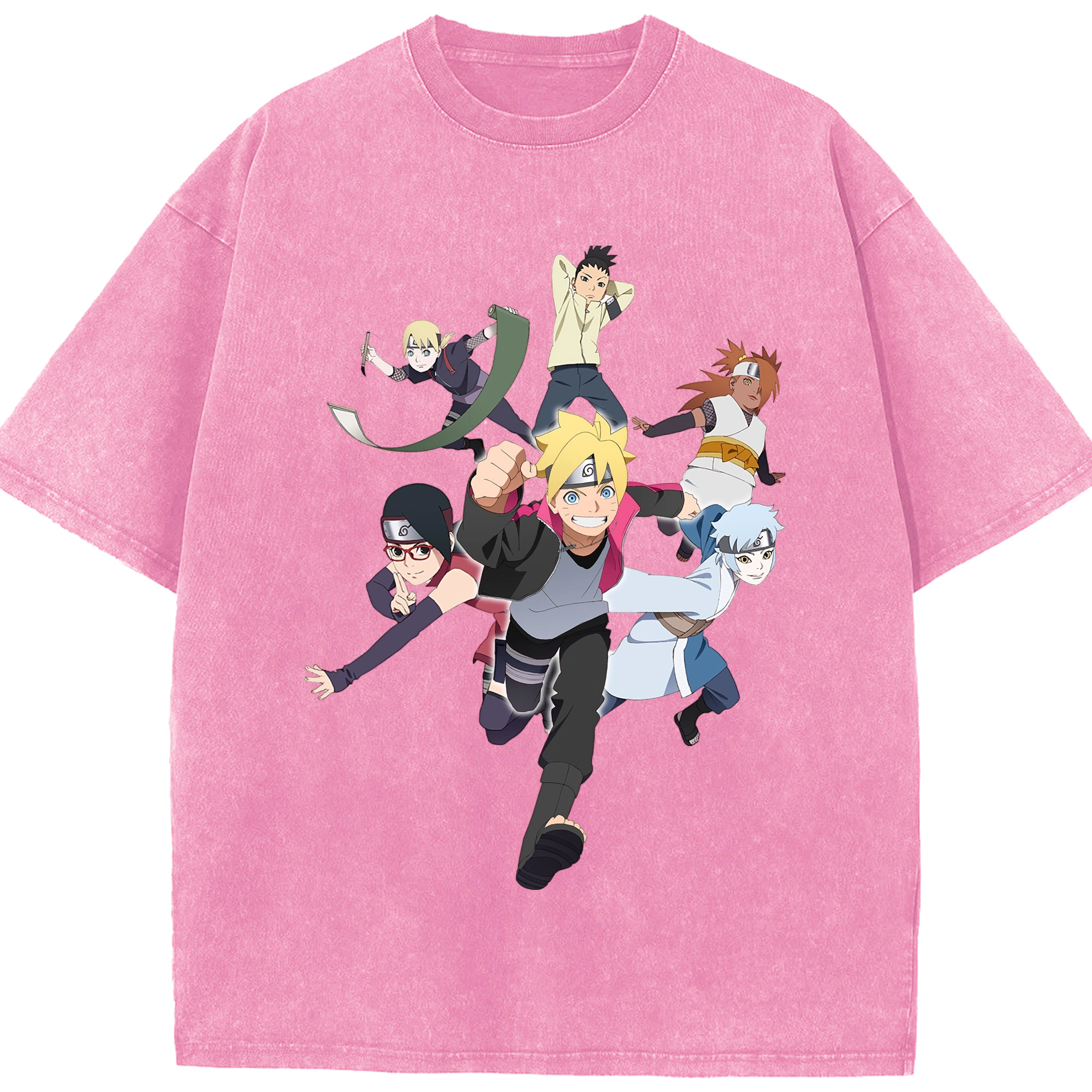 （画像用） NARUTO -ナルト- うずまき ボルト Uzumaki Boruto 綿100% ヴィンテージ風 半袖Tシャツ（フロントプリント）